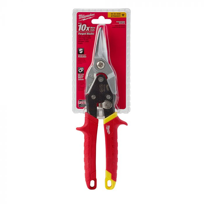 Milwaukee Metal Compound Aviation Snips Straight Cut 250mm