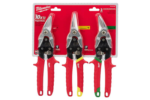 [48-22-4533] Milwaukee 3 Piece Aviation Metal Snips Set
