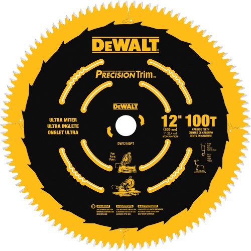 [DW72100PT] DEWALT DW72100PT 12" X 100 Tooth Ultra-Smooth Crosscutting Precision Trim Saw Blade