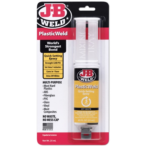 [50132CAN] J-B Weld Plasticweld Syringe 25Ml Translucent Yellow 25