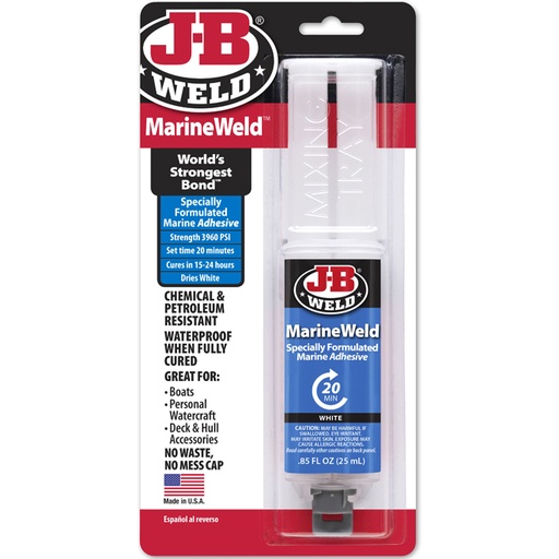 [50172CAN] J-B Weld Marine Weld Marine Epoxy Syringe, White, 25-mL