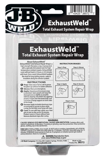 [38572CAN] J-B Weld Exhaust Weld Total Exhaust Repair Wrap, Single, 2-in X 72-in